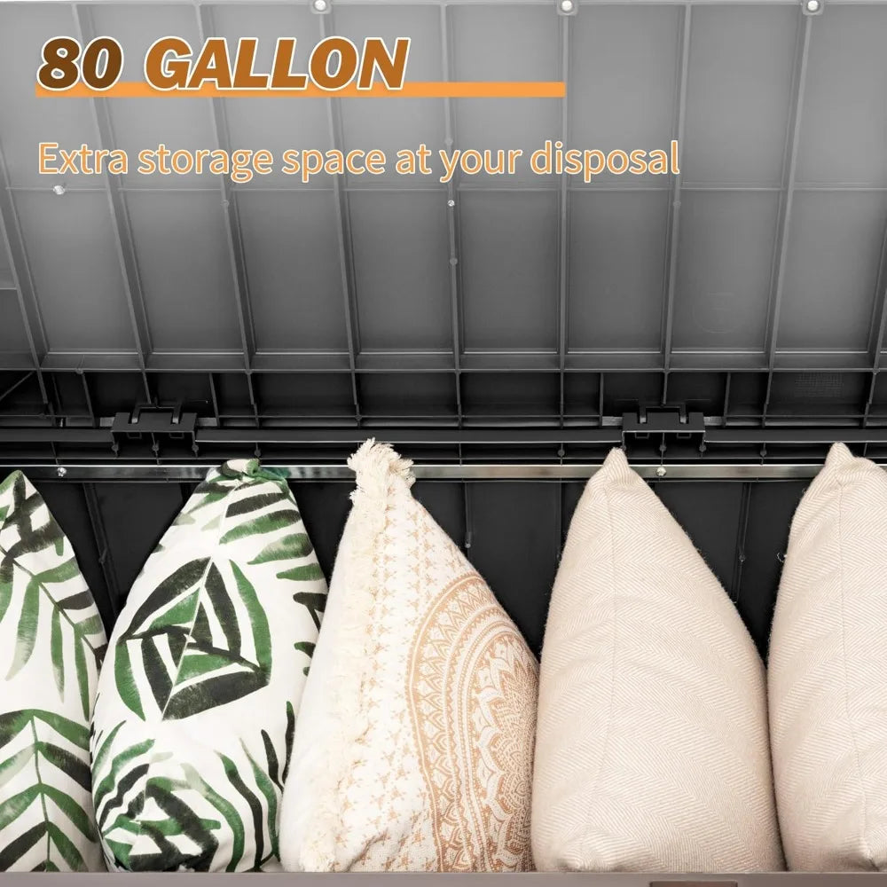 80 Gallon Lockable Storage Bench Box for Patio
