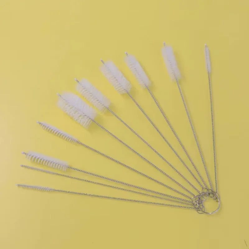Reusable Straw Cleaning Brush for Glassware, Plastic and Metal 10 Pieces Set