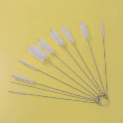 Reusable Straw Cleaning Brush for Glassware, Plastic and Metal 10 Pieces Set