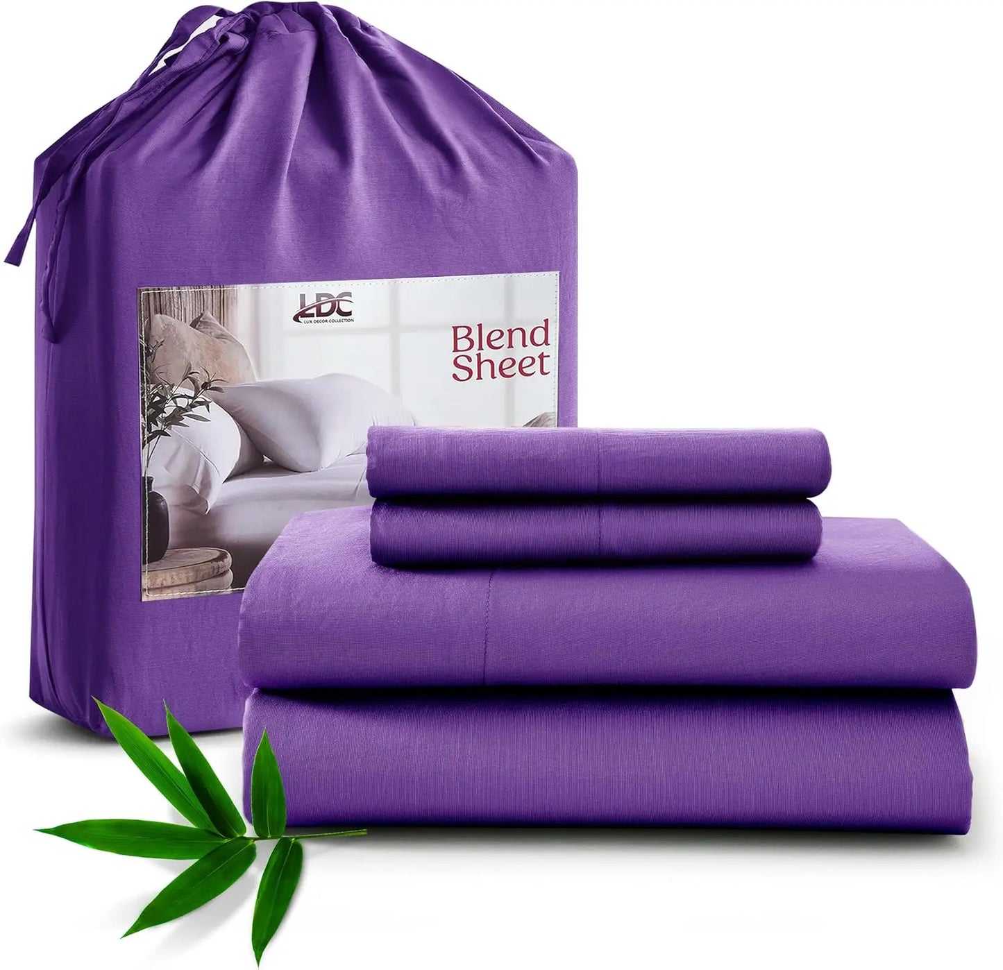 Organic 35% Viscose derived from Bamboo Rayon Blend with 65% Polyester Breathable Bedding Set