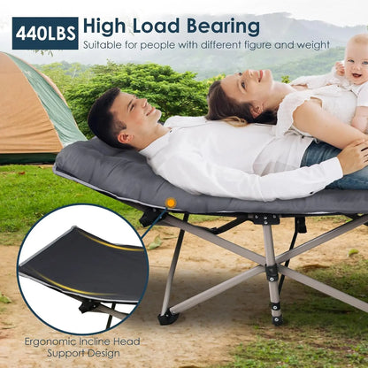 Heavy Duty Fold-able Bed/Cot Lounge Chair with Foam Mattress