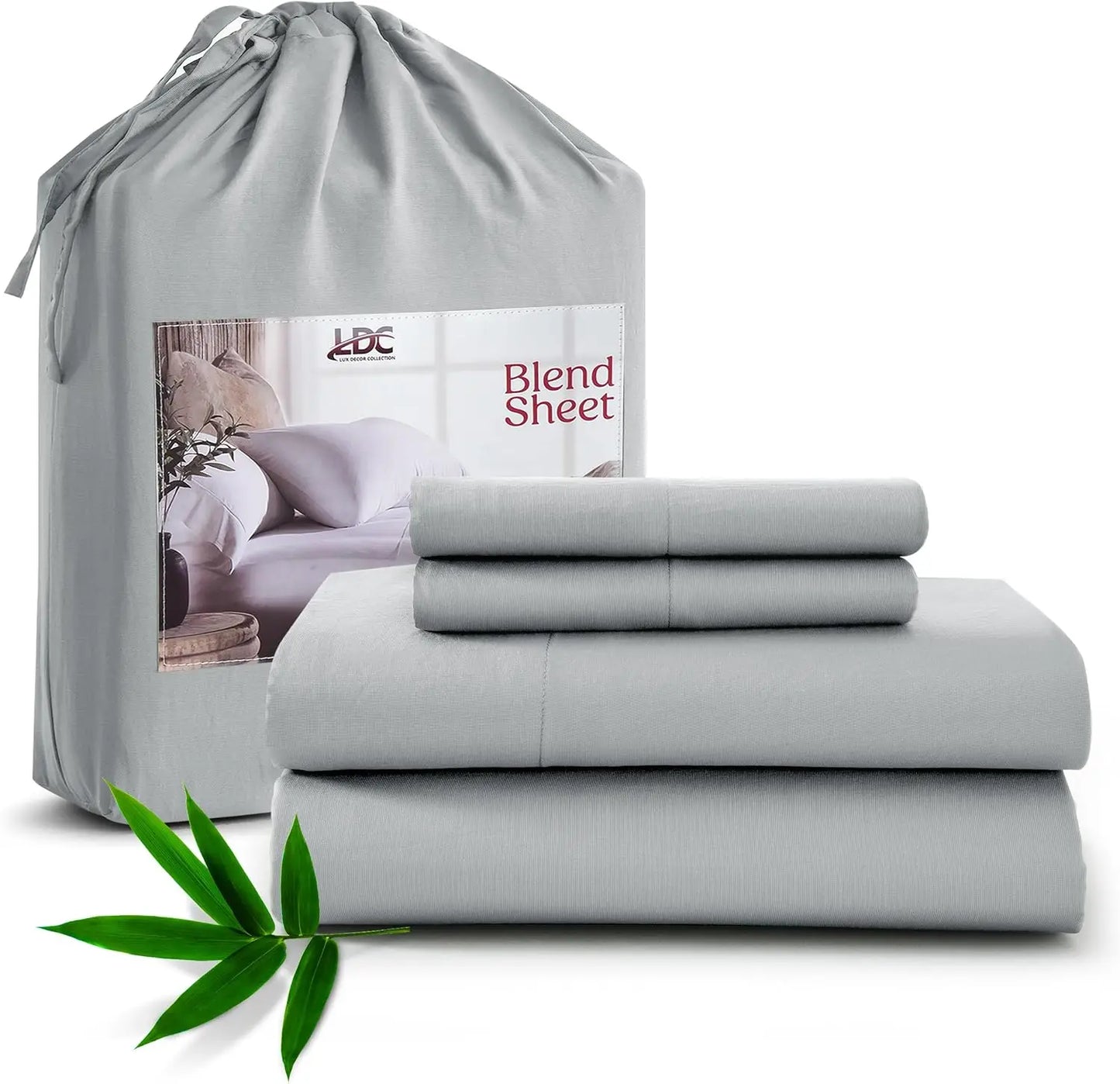 Organic 35% Viscose derived from Bamboo Rayon Blend with 65% Polyester Breathable Bedding Set