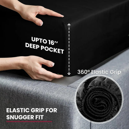 Organic 35% Viscose derived from Bamboo Rayon Blend with 65% Polyester Breathable Bedding Set