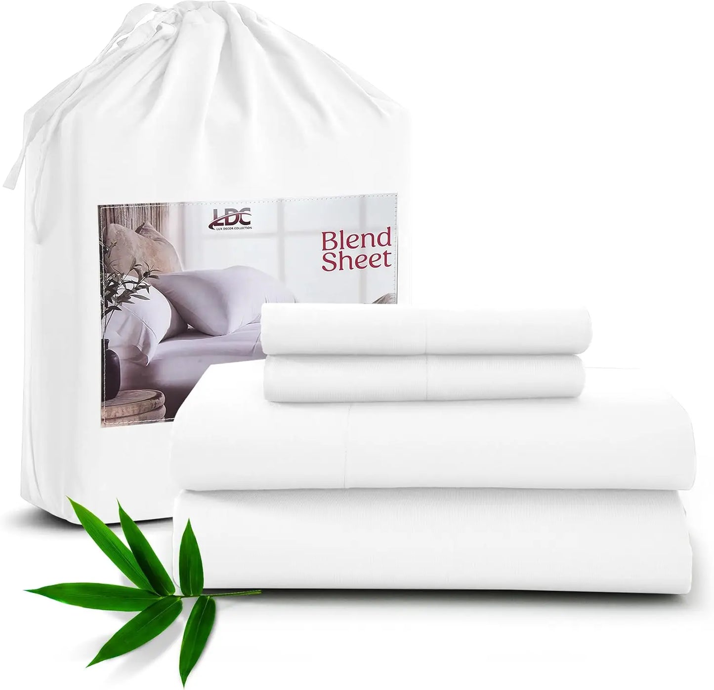 Organic 35% Viscose derived from Bamboo Rayon Blend with 65% Polyester Breathable Bedding Set