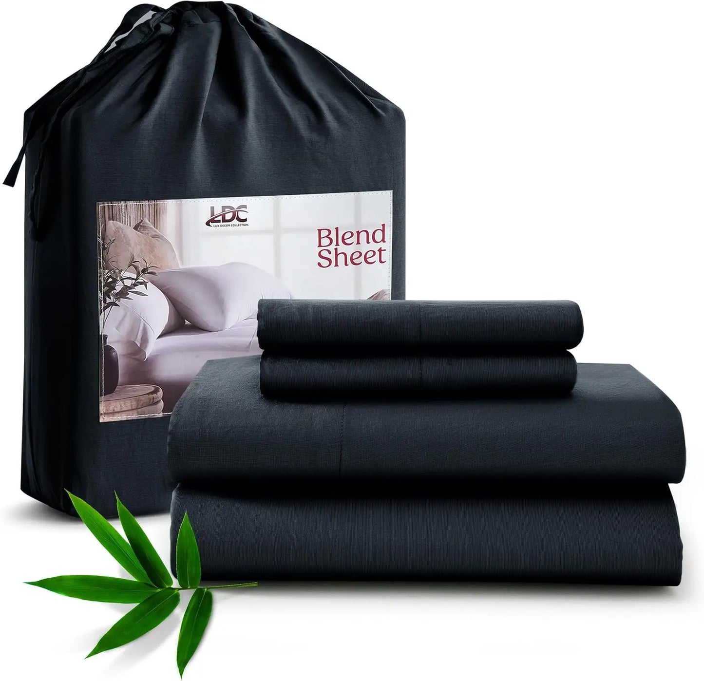 Organic 35% Viscose derived from Bamboo Rayon Blend with 65% Polyester Breathable Bedding Set