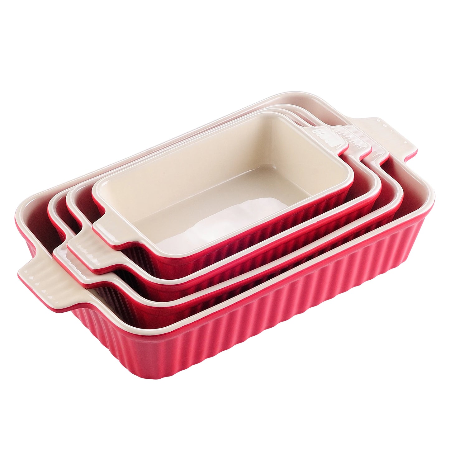 4-Piece Ceramic Baking Dish Plate Set