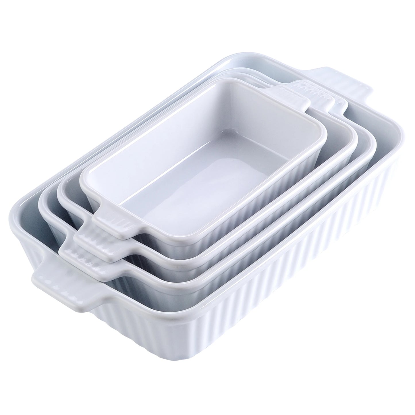 4-Piece Ceramic Baking Dish Plate Set