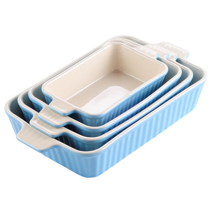 4-Piece Ceramic Baking Dish Plate Set