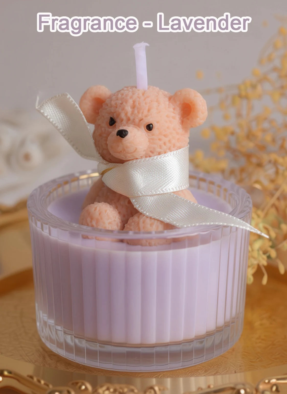 Scented, Soy Wax Teddy Bear Candle in Glass