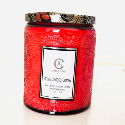 Scented Soy Wax Aromatherapy Candles, Embossed Glass