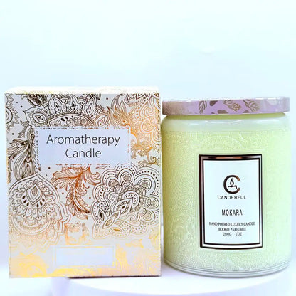 Scented Soy Wax Aromatherapy Candles, Embossed Glass