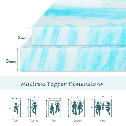 2-4 Inch Soft Thick Gel Cooling Mattress Topper with Breathable Memory Foam Technology