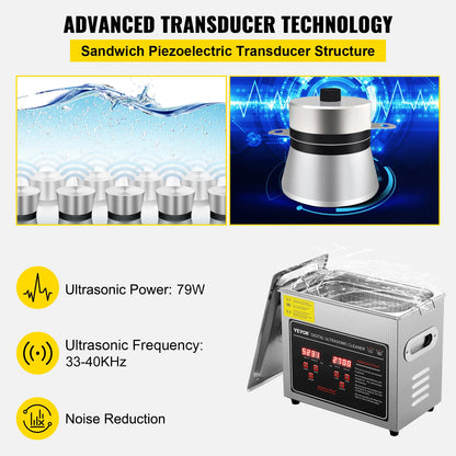 Stainless Steel Ultrasonic Portable Cleaning Machine  2L 3L 6L 10L 22L 30L