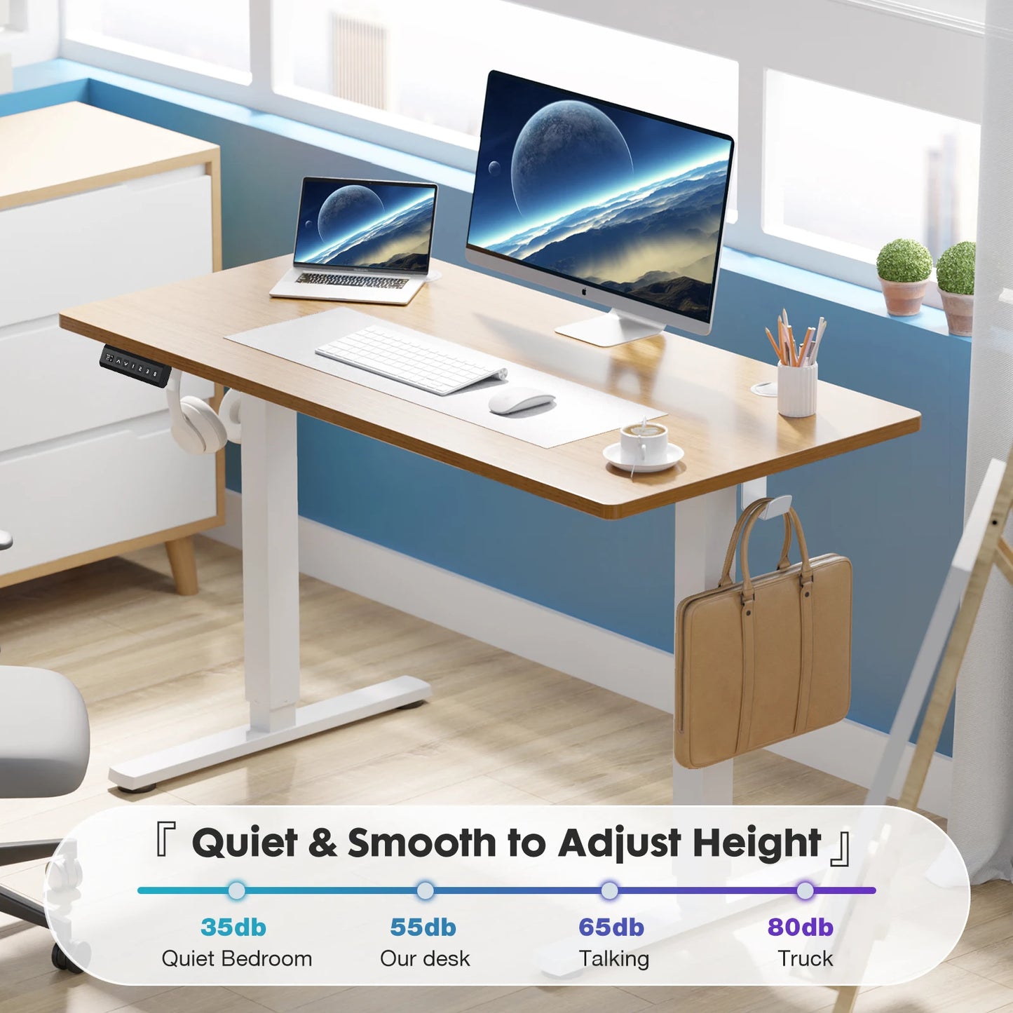 Ergonomic Home or Office Standing or Sitting Electric Computer Desk/ Workstation Height Adjustable 40 x 24 Inch