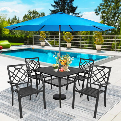 Wrought Iron Patio Table & Chair Furniture Set