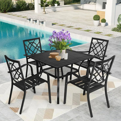 Wrought Iron Patio Table & Chair Furniture Set