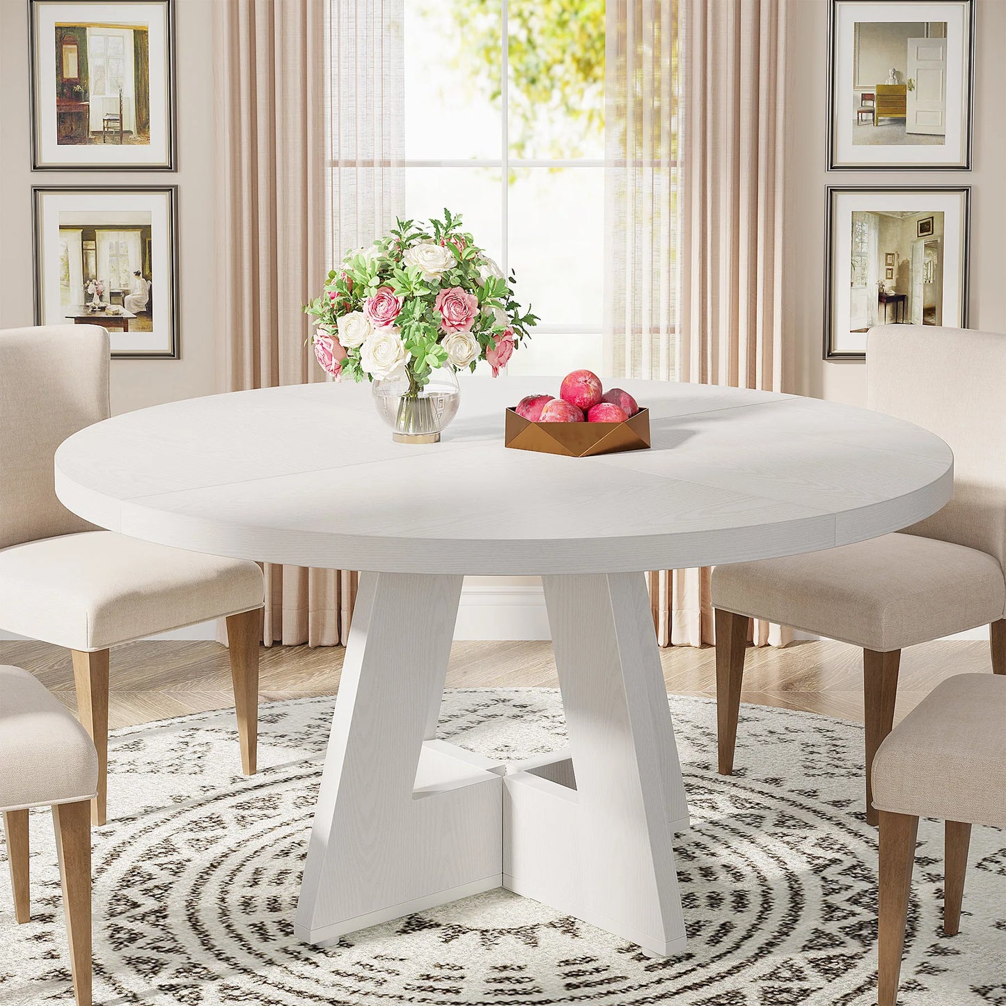 47 Inch Farmhouse Round Dining Table