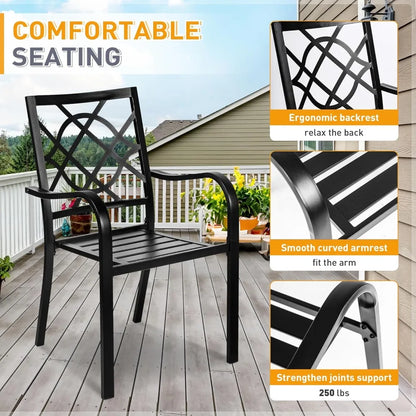 Wrought Iron Patio Table & Chair Furniture Set