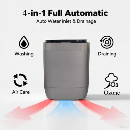 7L Portable, Automatic Mini Washing Machine with Wash and Spin Cycle Mode