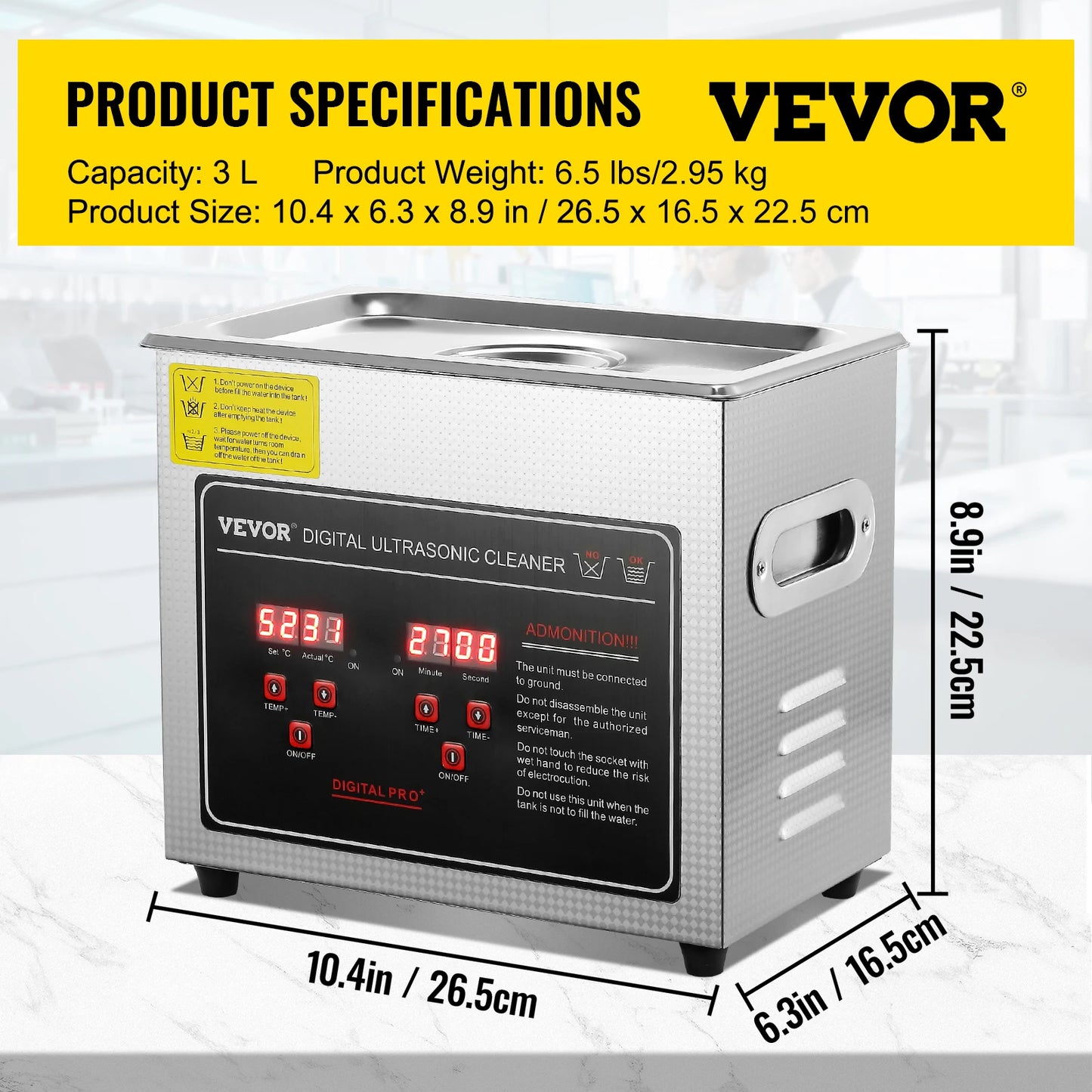 Stainless Steel Ultrasonic Portable Cleaning Machine  2L 3L 6L 10L 22L 30L