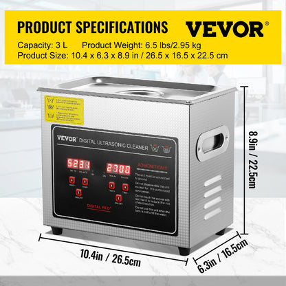 Stainless Steel Ultrasonic Portable Cleaning Machine  2L 3L 6L 10L 22L 30L