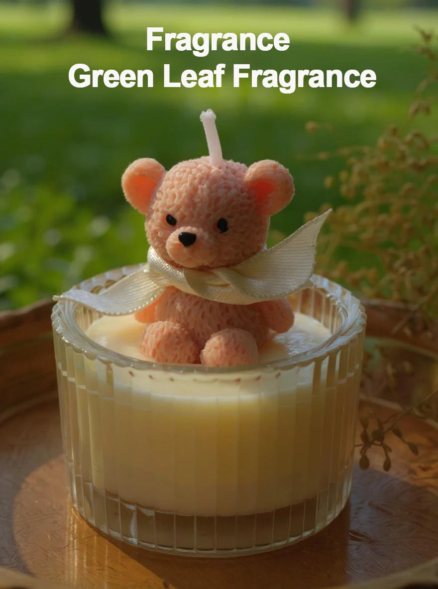 Scented, Soy Wax Teddy Bear Candle in Glass