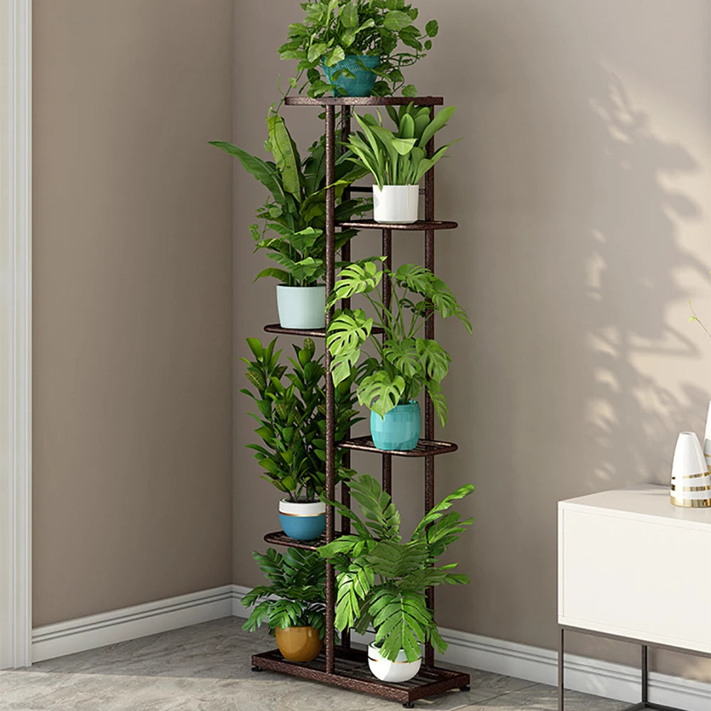Indoor Tall 6 Tier Metal Plant Stand Organizer