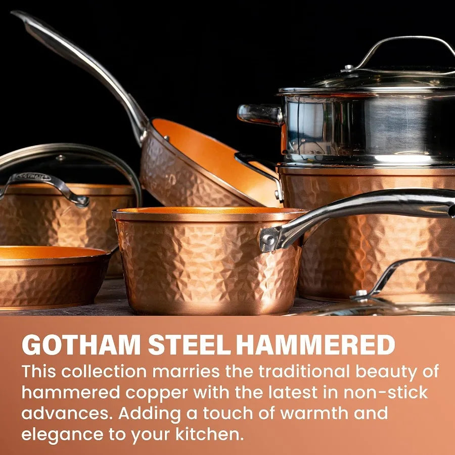 20-Piece Copper Cookware and Bakeware Set + Double Sided Copper Pan