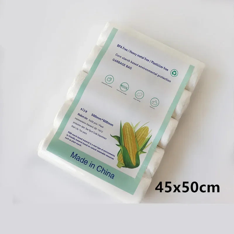 Biodegradable trash bags for kitchen and outdoor, 100 BPA free 5 rolls