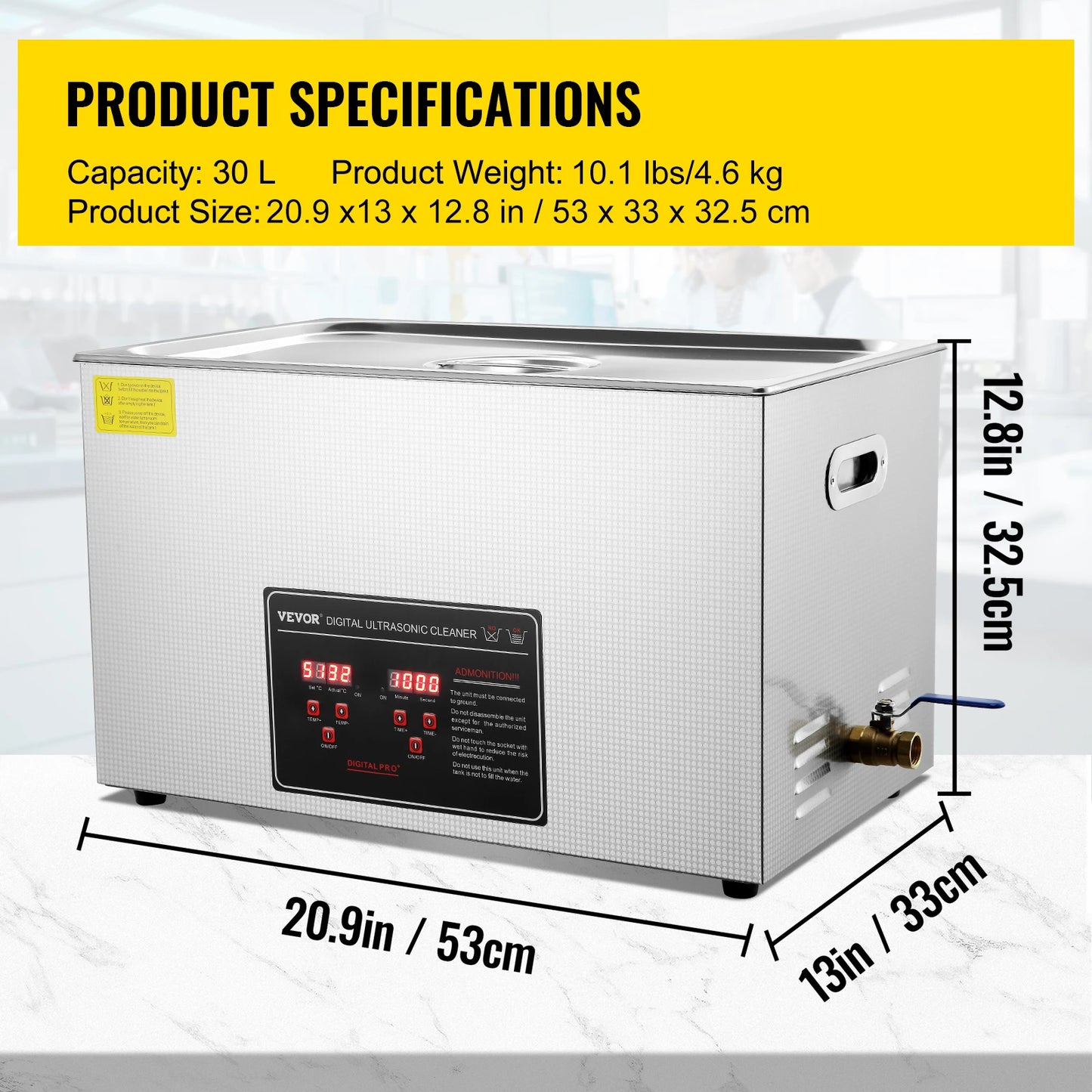 Stainless Steel Ultrasonic Portable Cleaning Machine  2L 3L 6L 10L 22L 30L