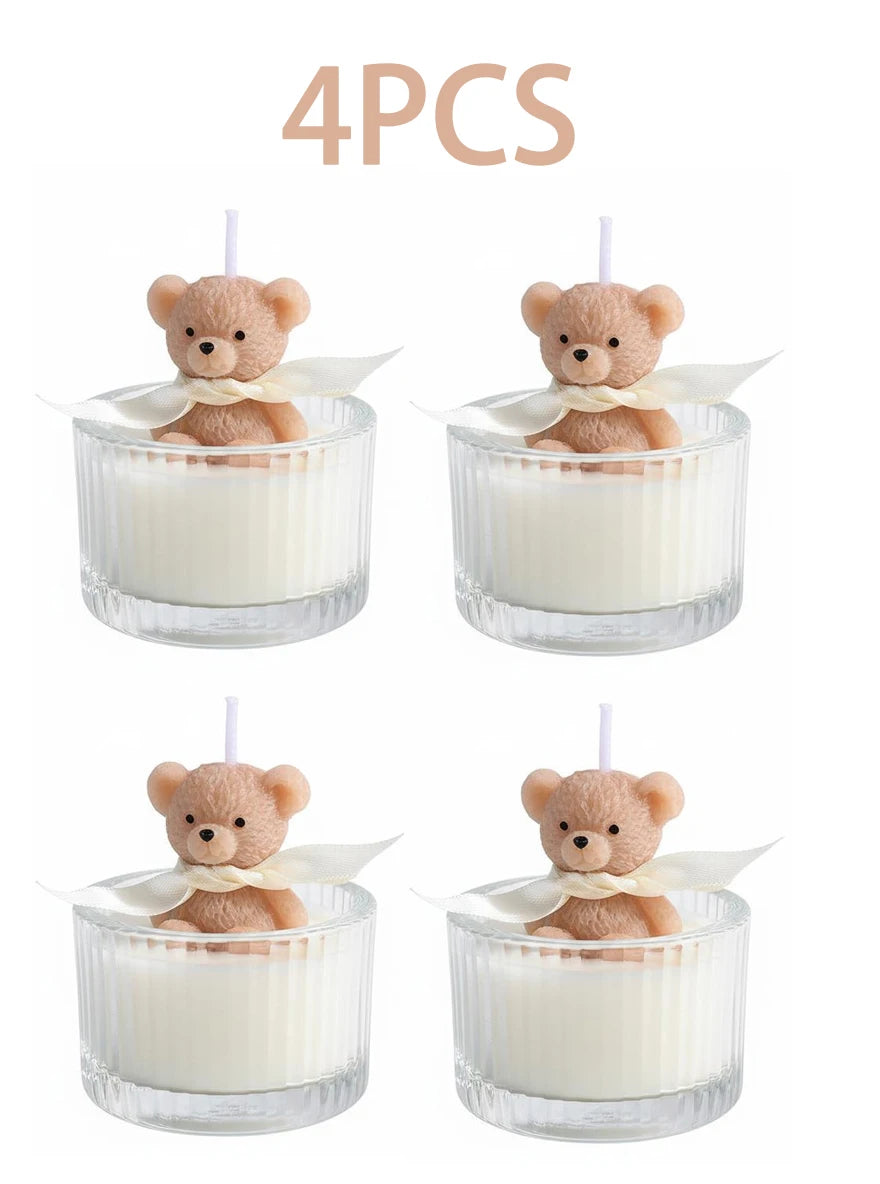 Scented, Soy Wax Teddy Bear Candle in Glass