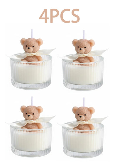 Scented, Soy Wax Teddy Bear Candle in Glass