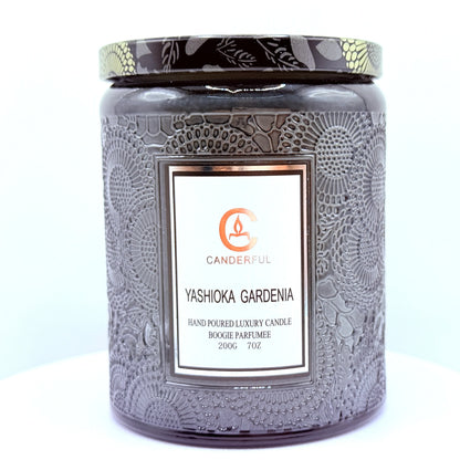 Scented Soy Wax Aromatherapy Candles, Embossed Glass