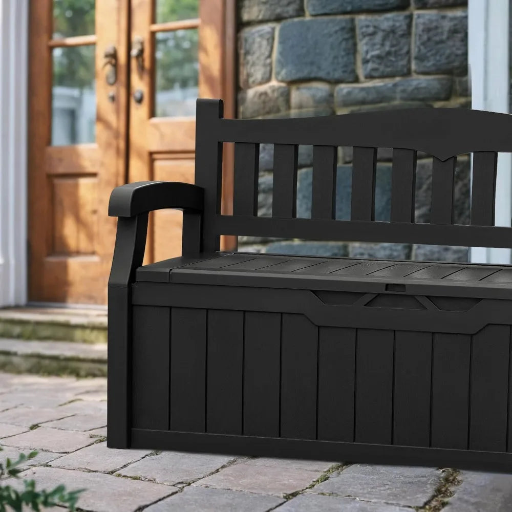 80 Gallon Lockable Storage Bench Box for Patio