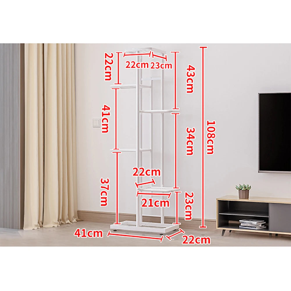 Indoor Tall 6 Tier Metal Plant Stand Organizer
