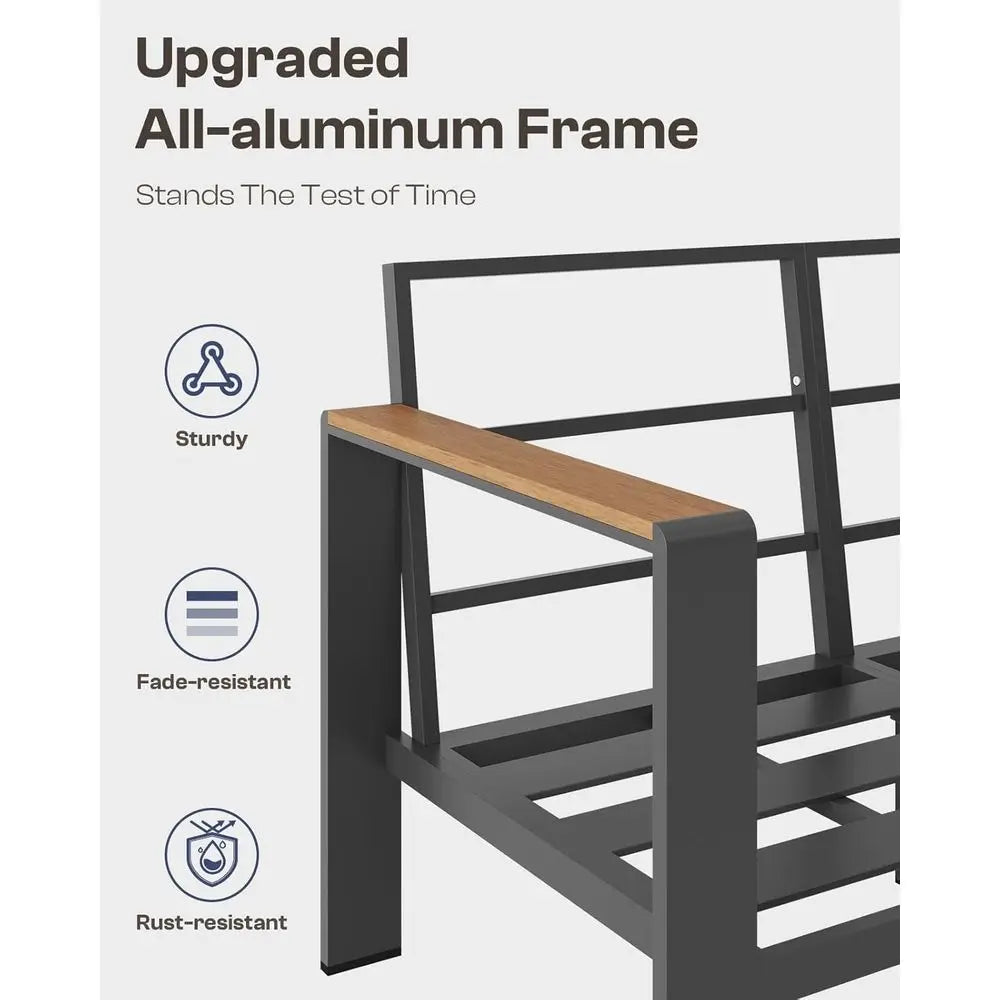 Gray 4-Piece Outdoor Furniture Set with Cushions, Ideal for Patio, and Poolside