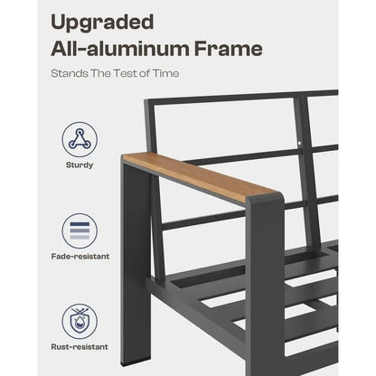 Gray 4-Piece Outdoor Furniture Set with Cushions, Ideal for Patio, and Poolside