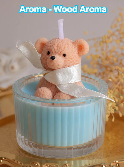 Scented, Soy Wax Teddy Bear Candle in Glass