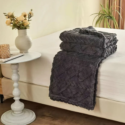 Lightweight Thick Soft Fleece Sherpa Throw for Couch, Bed or Sofa