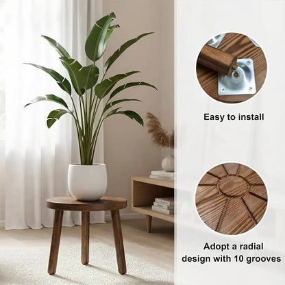 5 Wooden Plant Stands, Various Sizes from 3.9-11.8 Inches
