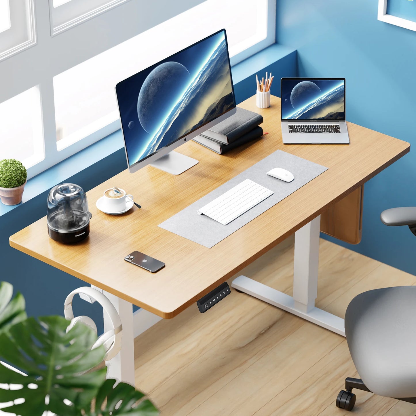 Ergonomic Home or Office Standing or Sitting Electric Computer Desk/ Workstation Height Adjustable 40 x 24 Inch
