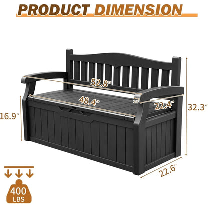 80 Gallon Lockable Storage Bench Box for Patio
