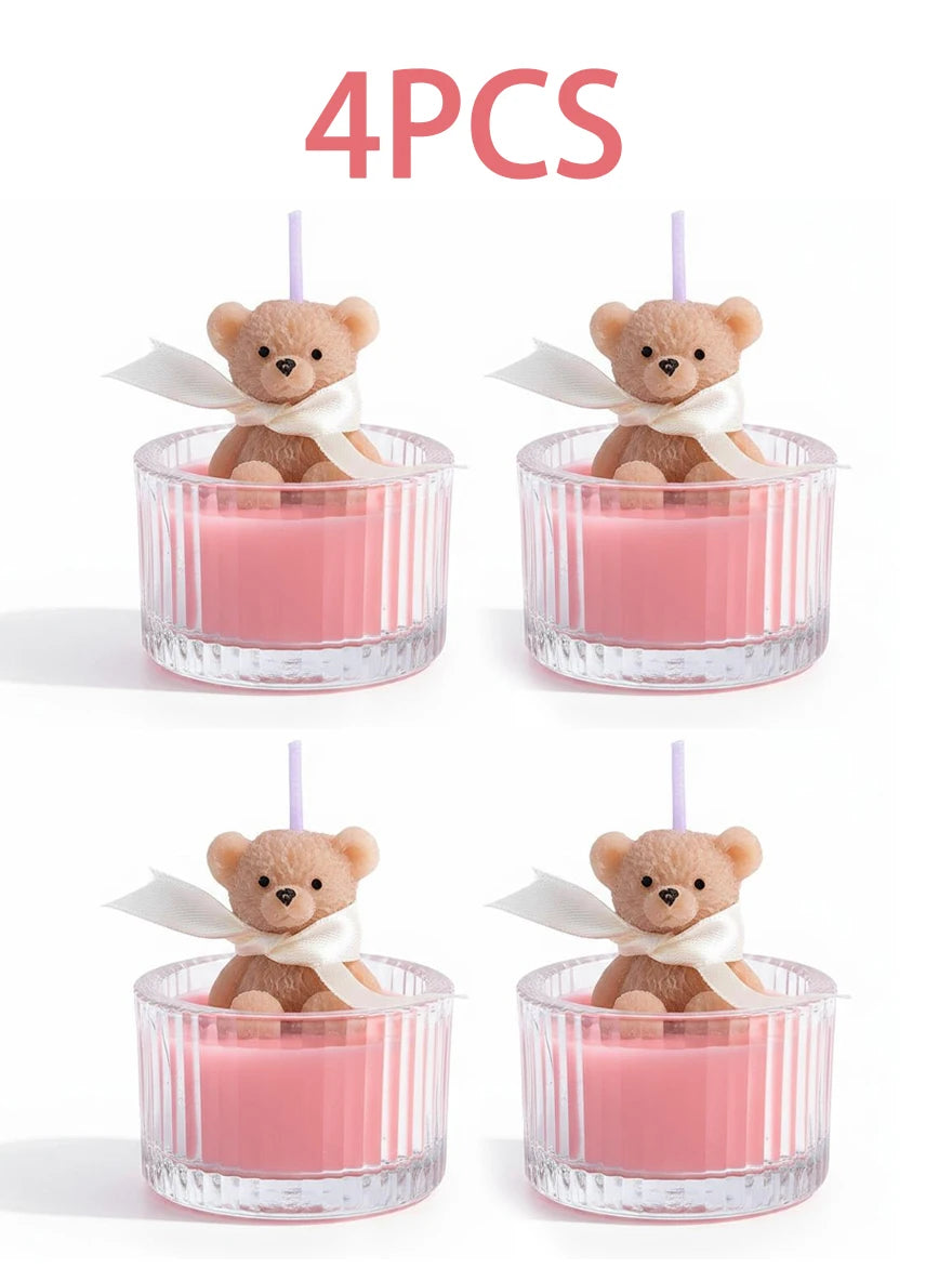 Scented, Soy Wax Teddy Bear Candle in Glass
