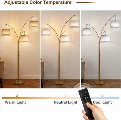 Super Bright Arc Floor Lamp Remote Control Stepless Dimmable 80 Inch Mid Century Tree Floor Lamp For Living Room Bedroom Office