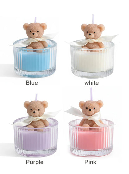 Scented, Soy Wax Teddy Bear Candle in Glass