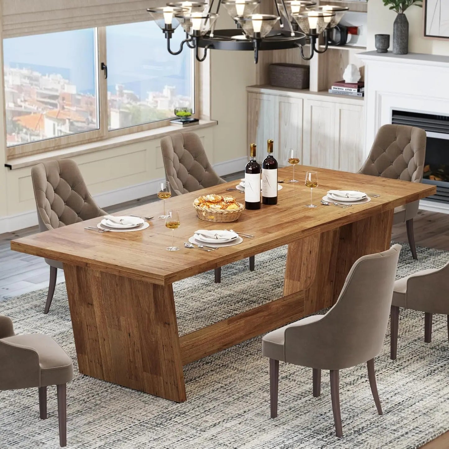 76" Rustic Farmhouse Dining/Kitchen Table