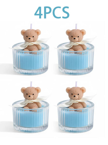 Scented, Soy Wax Teddy Bear Candle in Glass