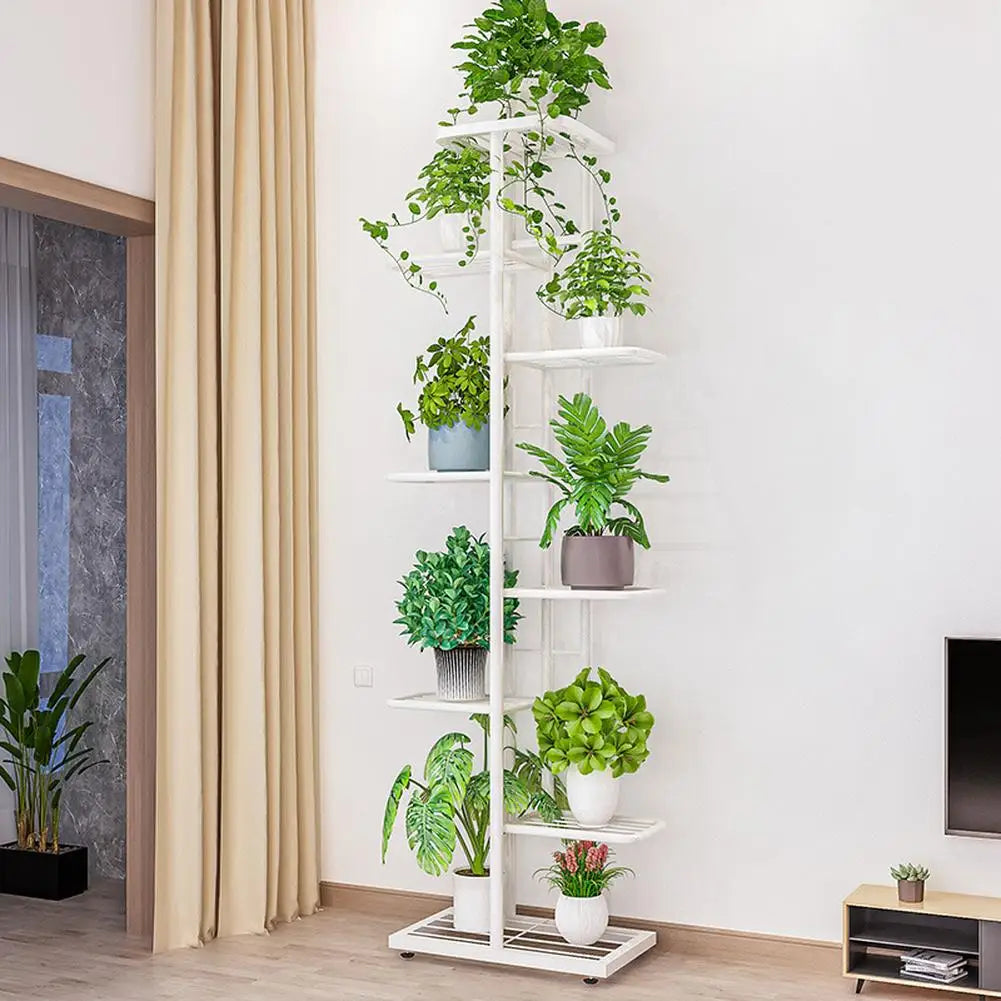 7 Tier Plant Stand Metal Shelf for Indoor or Outdoor Decor