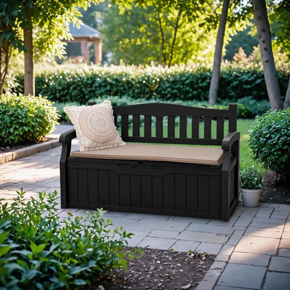 80 Gallon Lockable Storage Bench Box for Patio