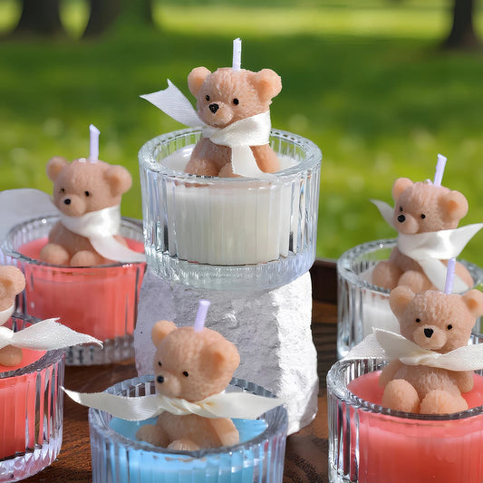 Scented, Soy Wax Teddy Bear Candle in Glass